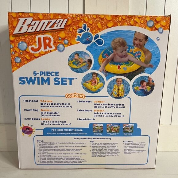 Banzai Jr Floaty Swim Set The Swim Academy 5 Piece Learn to Swim - Picture 3 of 3